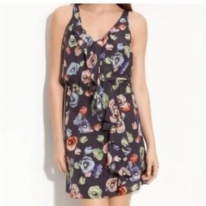 EUC Rebecca Taylor Majora Dress Size 10 100% Silk Floral Dress w/Pockets